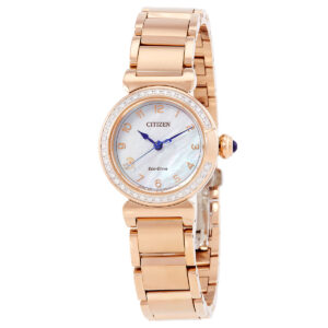 citizen l mae diamond white mother of pearl dial ladies watch em1123 89d