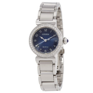 citizen l may bells crystal eco drive blue dial ladies watch em1120 87l