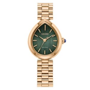 citizen l rainell eco drive green dial ladies watch em1203 57x