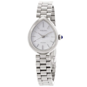 citizen l rainell eco drive silver dial ladies watch em1200 55a