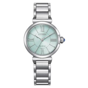 citizen l series eco drive green dial ladies watch em1070 83l