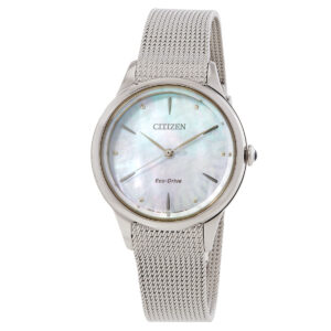citizen l series eco drive mother of pearl dial ladies watch em1150 86d