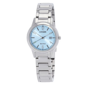 citizen lady eco drive blue dial watch fe1241 71l