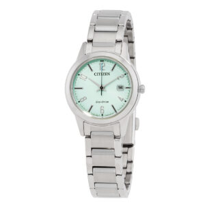 citizen lady eco drive green dial watch fe1241 71x