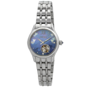 citizen luna automatic blue dial ladies watch pr1040 88n