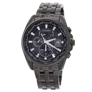 citizen perpetual alarm chronograph quartz black dial men's watch at9127 80e