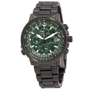 citizen promaster chronograph green dial men's watch at8304 57w
