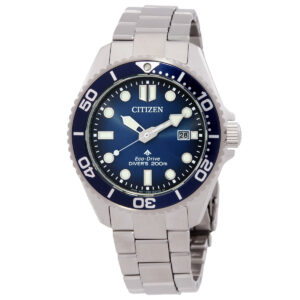 citizen promaster dive eco drive blue dial men's watch bn0260 54l