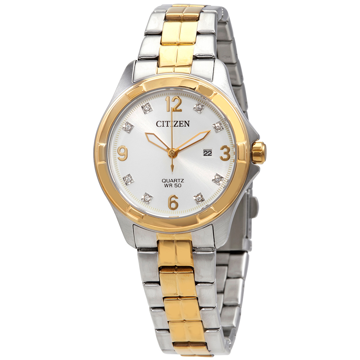 citizen quartz crystal white dial two tone ladies watch eu6084 57a citizen quartz crystal white dial two tone ladies watch eu6084 57a