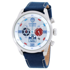 citizen r2 d2 star wars chronograph silver dial men's watch ca4219 03w