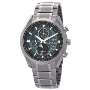 citizen radiocontrolado perpetual chronograph quartz green dial men's watch by1010 81x