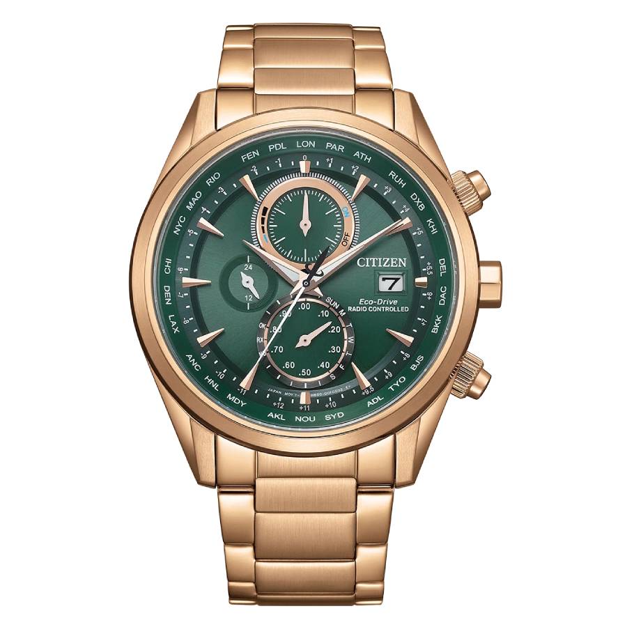 citizen radio controlled perpetual world time chronograph green dial men's watch at8263 87x citizen radio controlled perpetual world time chronograph green dial men's watch at8263 87x