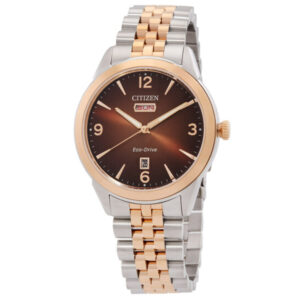 citizen rolan quartz brown dial men's watch aw156 57x