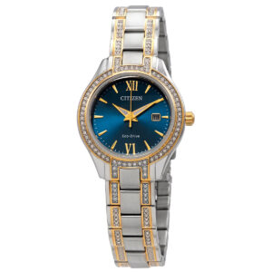citizen silhouette crystal blue dial ladies watch fe1234 50l