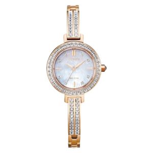 citizen silhouette crystal eco drive ladies watch em0863 53d