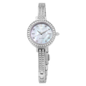 citizen silhouette crystal eco drive white dial ladies watch em0860 51d