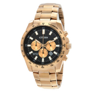 citizen sports chronograph quartz black dial men's watch an8233 51e
