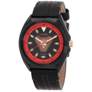 citizen tony stark '63 eco drive black dial men's watch aw2075 05w