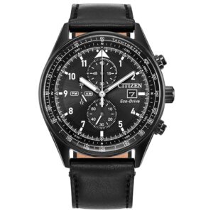 citizen weekender chronograph quartz black dial men's watch ca0775 01e