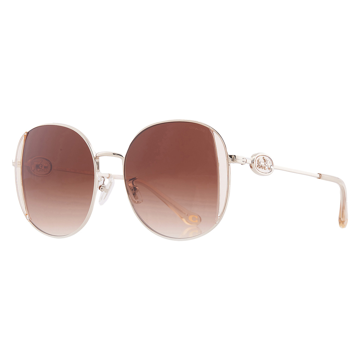 coach brown gradient round ladies sunglasses hc7176b 900574 54 coach brown gradient round ladies sunglasses hc7176b 900574 54