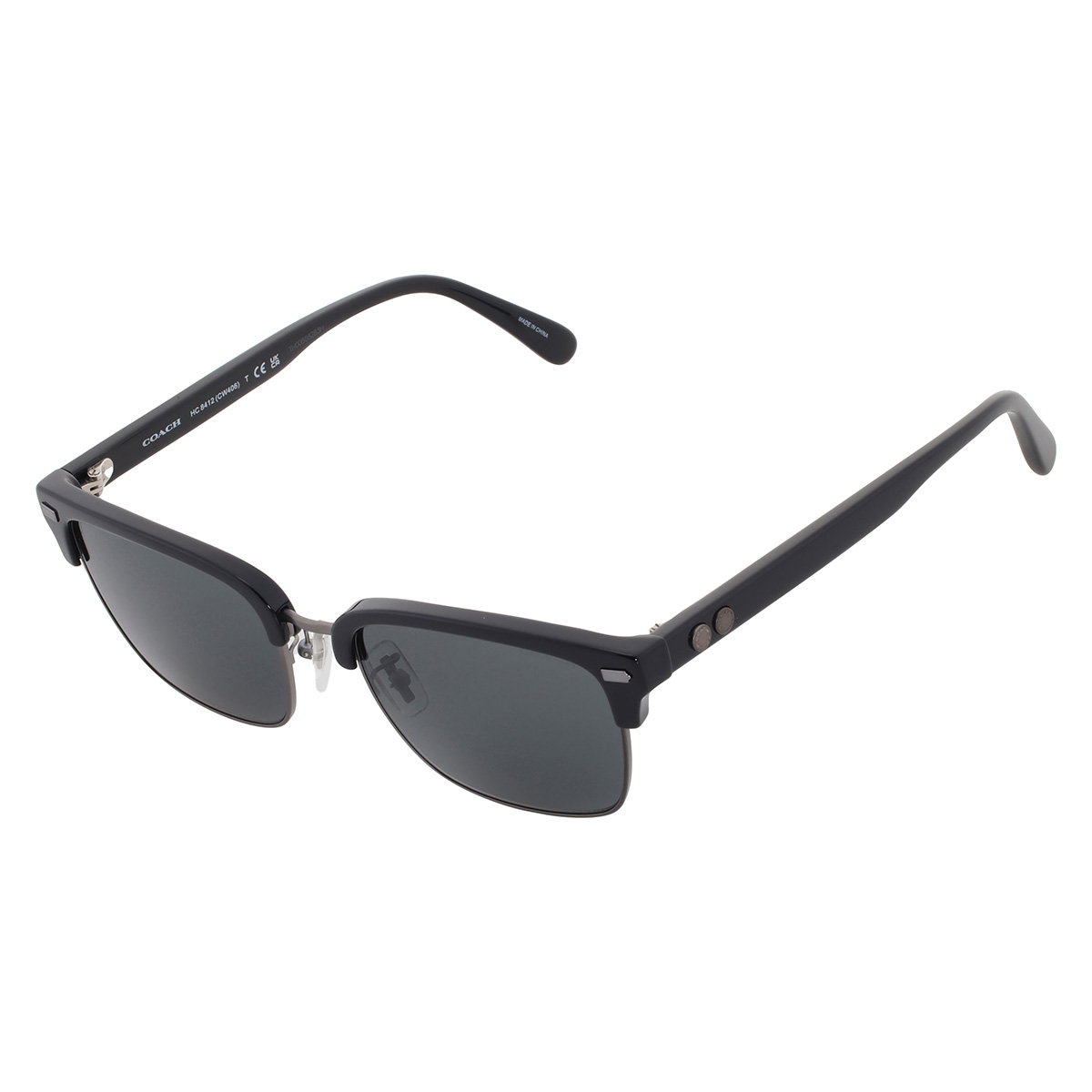 coach dark grey square men's sunglasses hc8412 500287 56 coach dark grey square men's sunglasses hc8412 500287 56