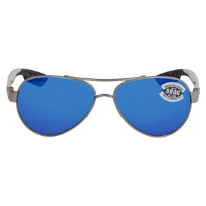 costa del mar loreto blue mirror polarized glass pilot ladies sunglasses 6s4006 400614 56