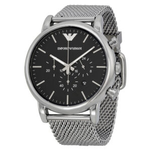 emporio armani classic chronograph black dial men's watch ar1808