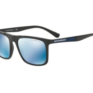 emporio armani dark blue mirror square men's sunglasses ea4097 501755 56