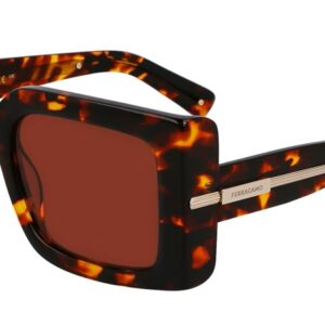 ferragamo brown square ladies sunglasses sf2032s 242 55