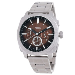fossil machine chronograph quartz brown dial men's watch fs6144