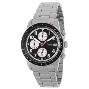 fossil sport tourer chronograph quartz black dial men's watch fs6045