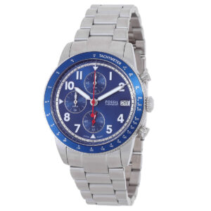 fossil sport tourer chronograph quartz blue dial men's watch fs6047