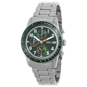 fossil sport tourer chronograph quartz green dial men's watch fs6048