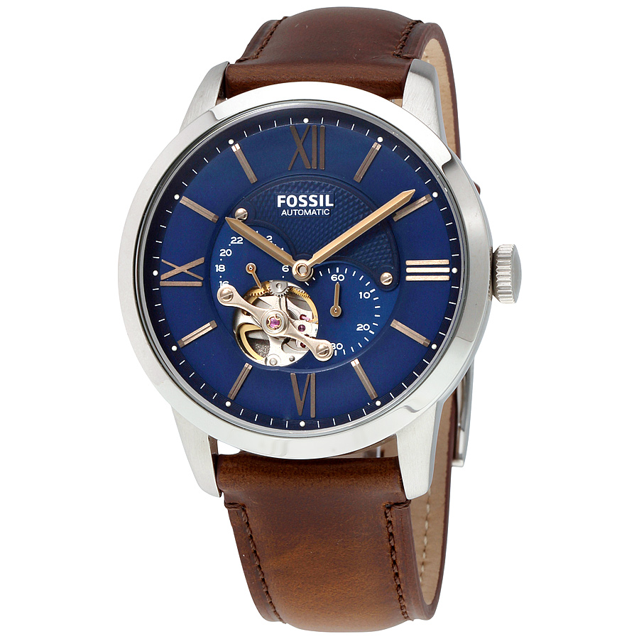 fossil townsman automatic blue satin dial men's watch me3110 fossil townsman automatic blue satin dial men's watch me3110