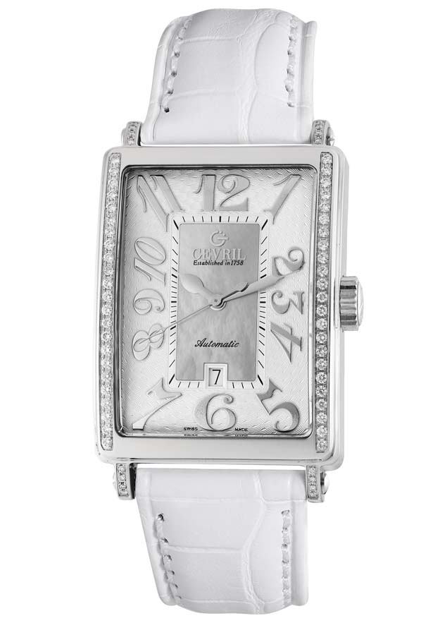 gevril glamour automatic white dial ladies watch 6209ne gevril glamour automatic white dial ladies watch 6209ne