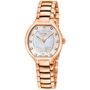 gevril lugano diamond mother of pearl dial ladies watch 14051b