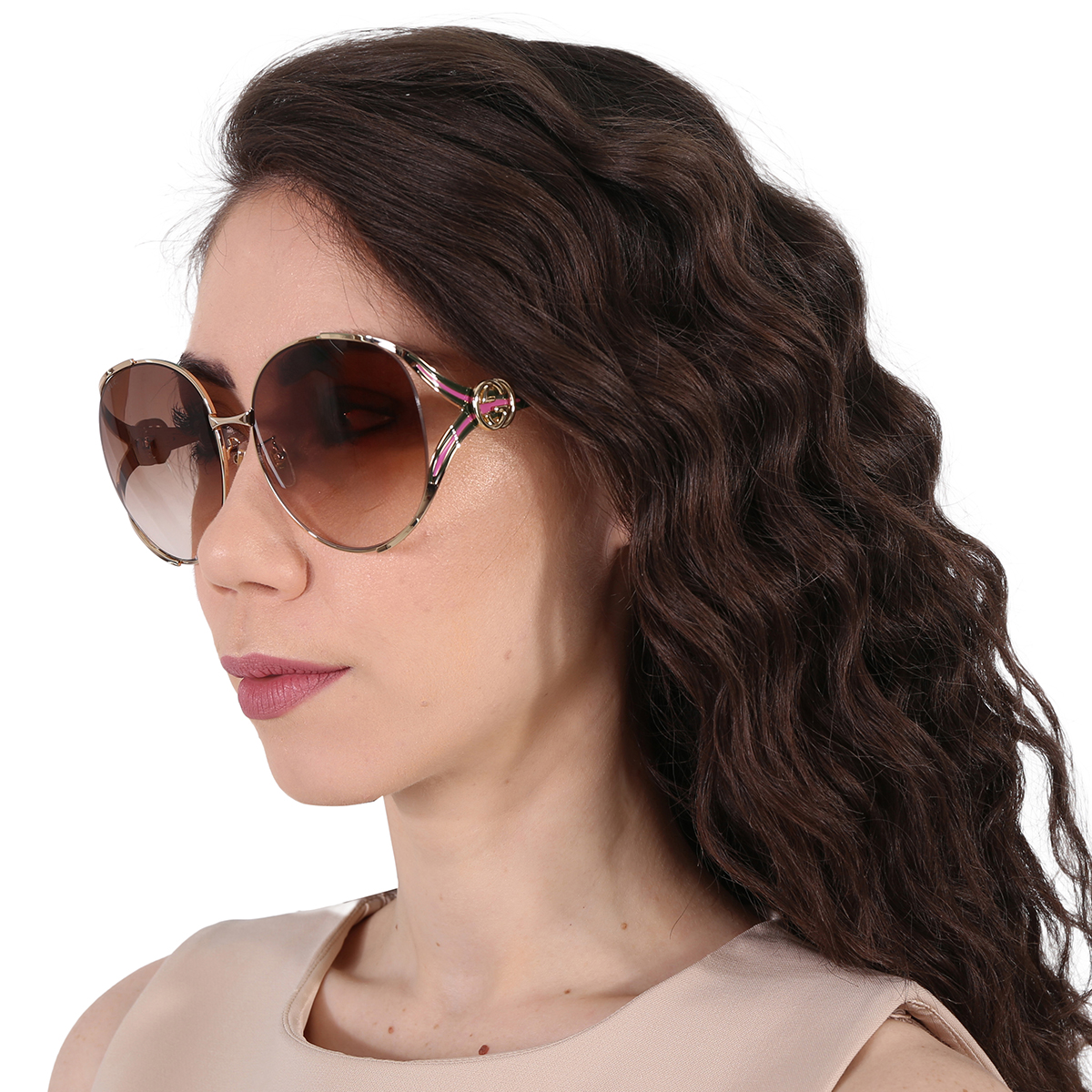 gucci brown gradient oval ladies sunglasses gg0225s 007 63 gucci brown gradient oval ladies sunglasses gg0225s 007 63