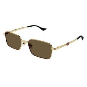 gucci brown rectangular men's sunglasses gg1495s 002 56