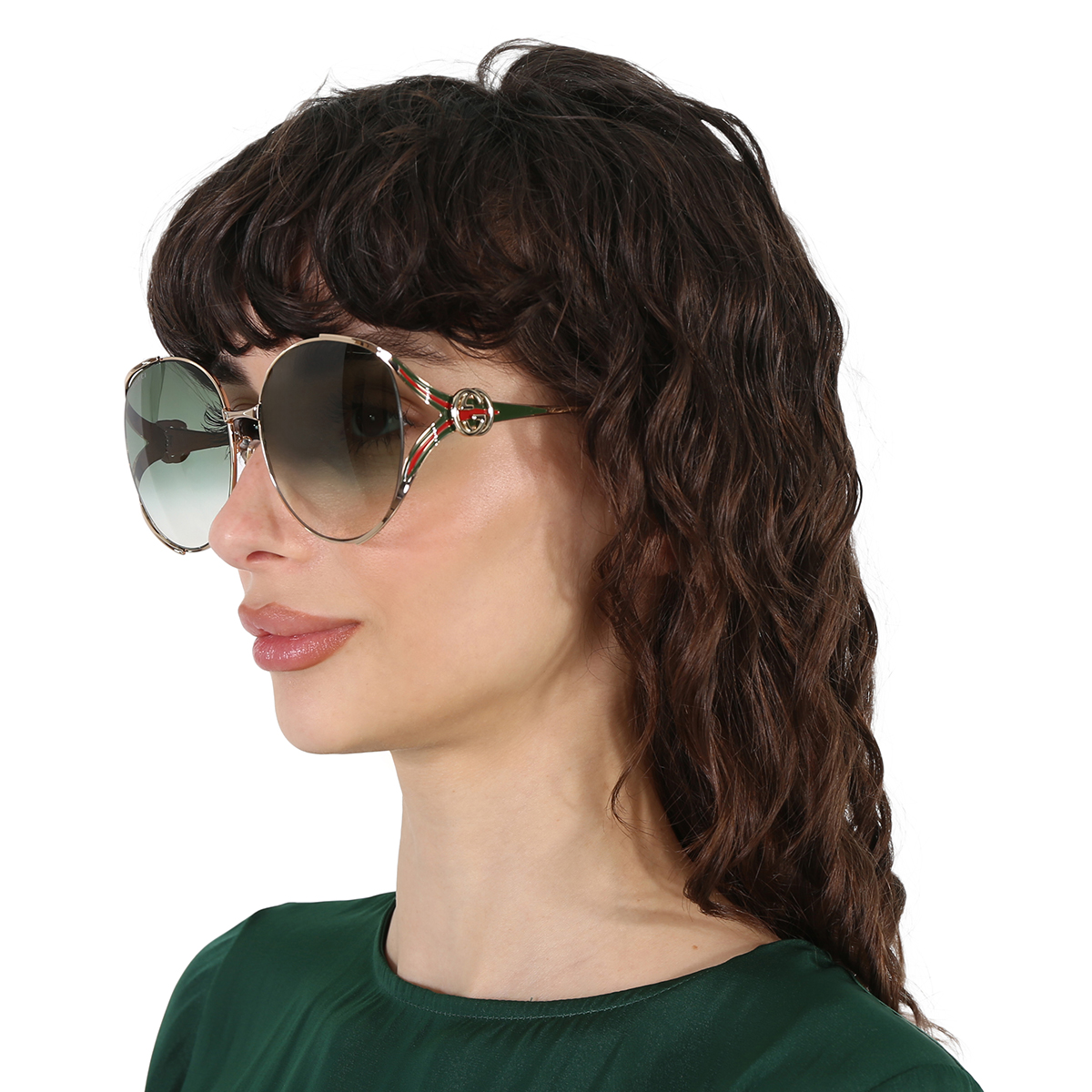 gucci green gradient oval ladies sunglasses gg0225s 003 63 gucci green gradient oval ladies sunglasses gg0225s 003 63