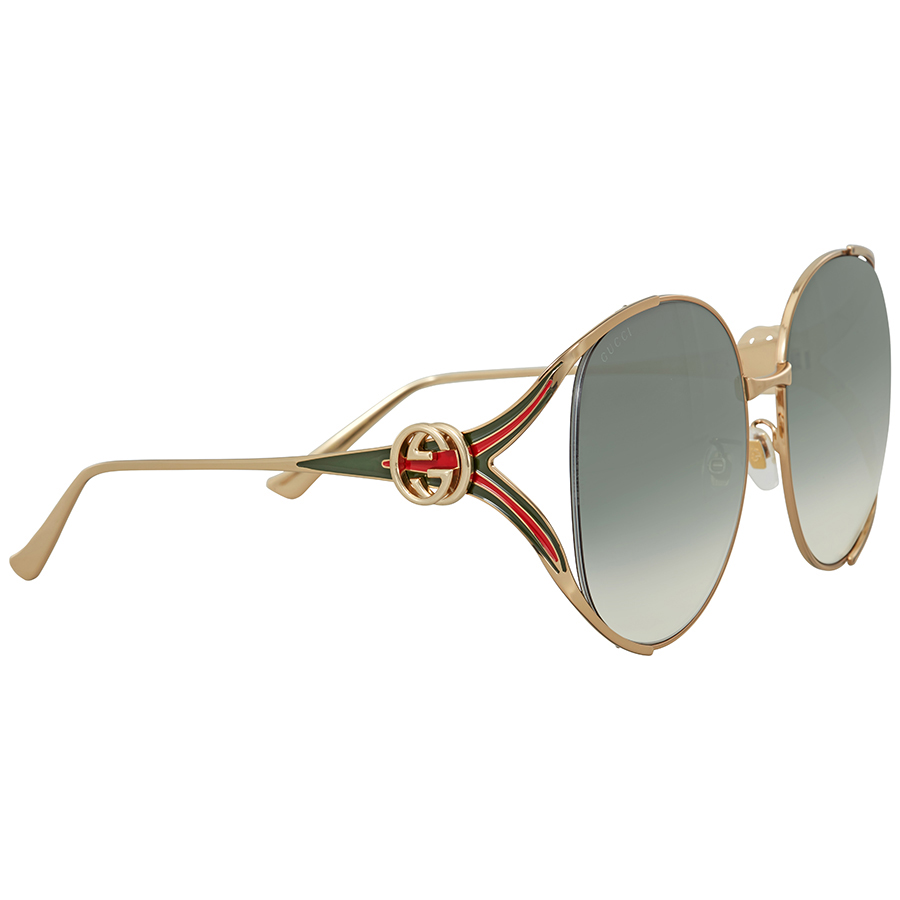 gucci green gradient oval ladies sunglasses gg0225s 003 63 gucci green gradient oval ladies sunglasses gg0225s 003 63