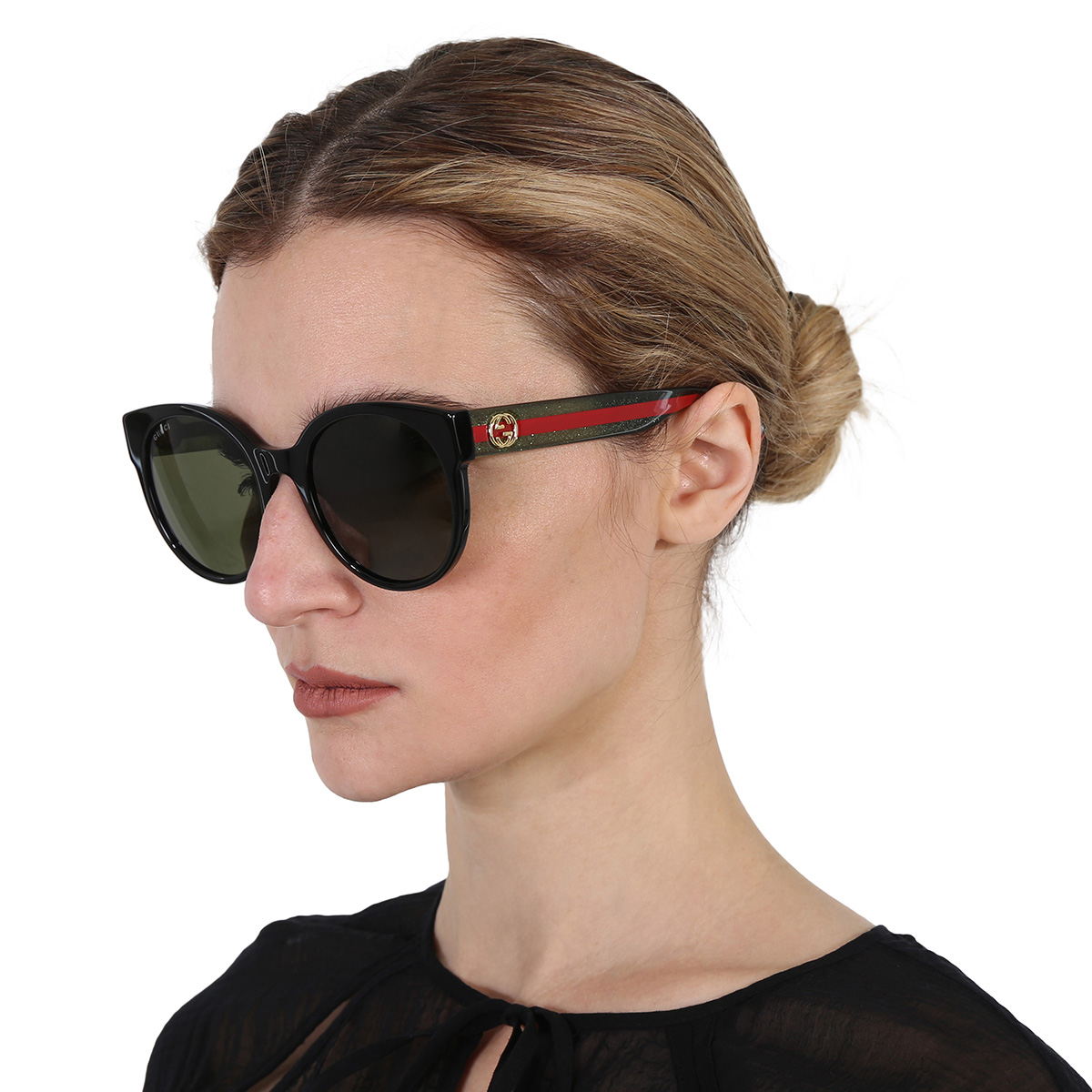 gucci green round ladies sunglasses gg0035sn 002 54 gucci green round ladies sunglasses gg0035sn 002 54
