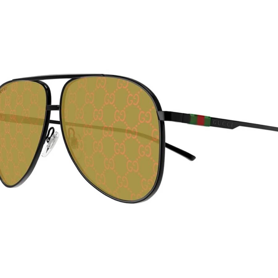gucci yellow mirror logo pilot men's sunglasses gg1677s 005 62 gucci yellow mirror logo pilot men's sunglasses gg1677s 005 62