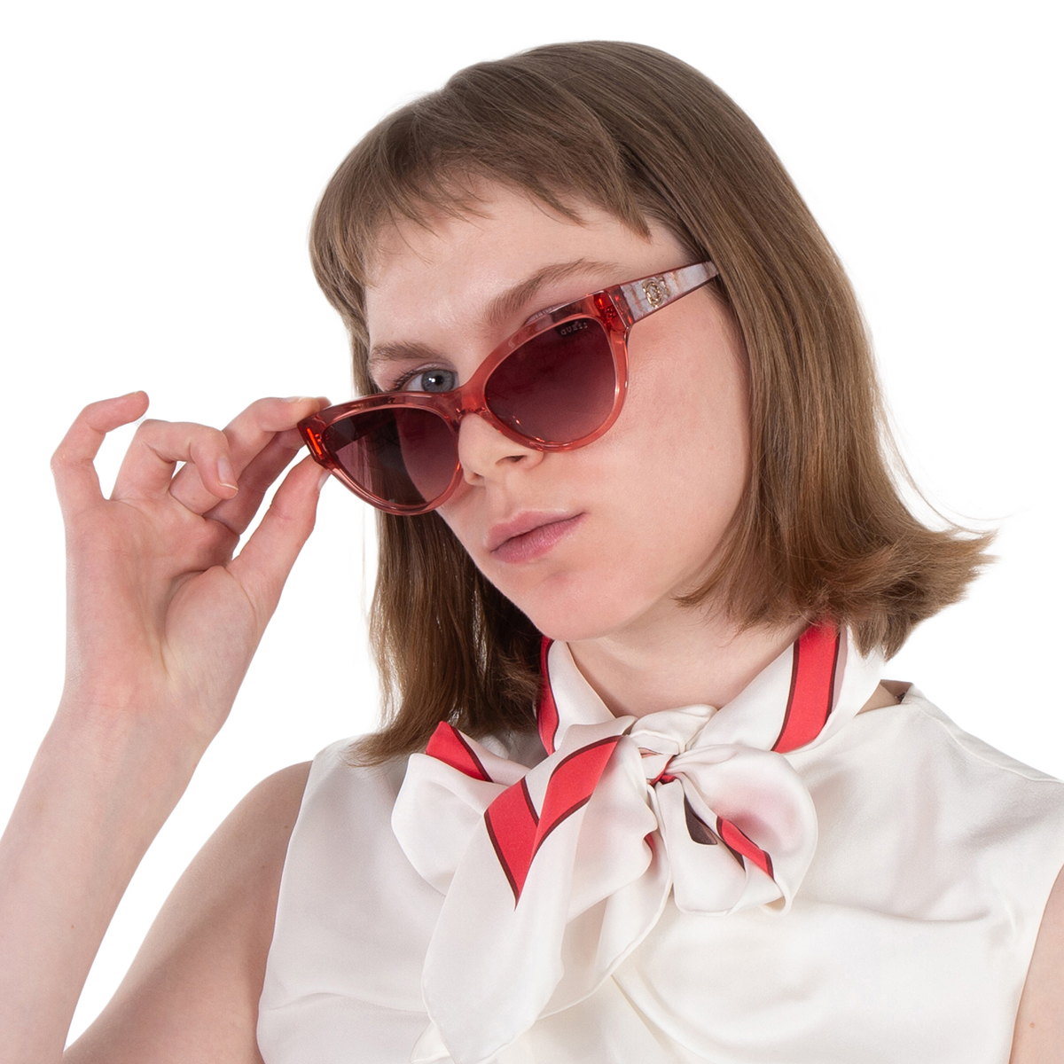 guess bordeaux gradient cat eye ladies sunglasses gu00112 72t 56 guess bordeaux gradient cat eye ladies sunglasses gu00112 72t 56