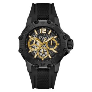 guess contender quartz black dial men's watch gw0640g2
