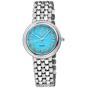 gv2 by gevril arezzo quartz diamond blue dial ladies watch 13301b