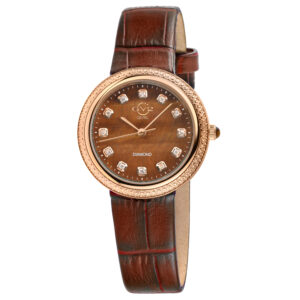 gv2 by gevril arezzo quartz diamond brown dial ladies watch 13304