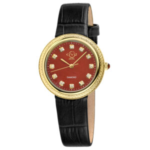 gv2 by gevril arezzo quartz diamond red dial ladies watch 13303