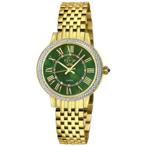 gv2 by gevril astor iii quartz green dial ladies watch 9154b