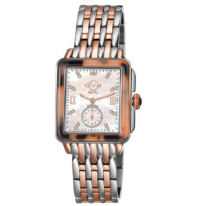 gv2 by gevril bari tortoise diamond mother of pearl dial ladies watch 9248b