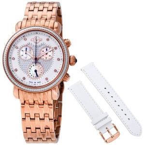 gv2 by gevril marsala chronograph diamond crystal ladies watch 9881
